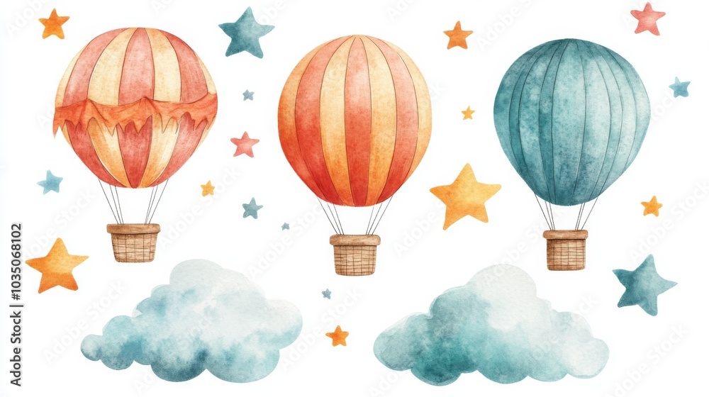 Obraz premium Whimsical Balloons in the Sky