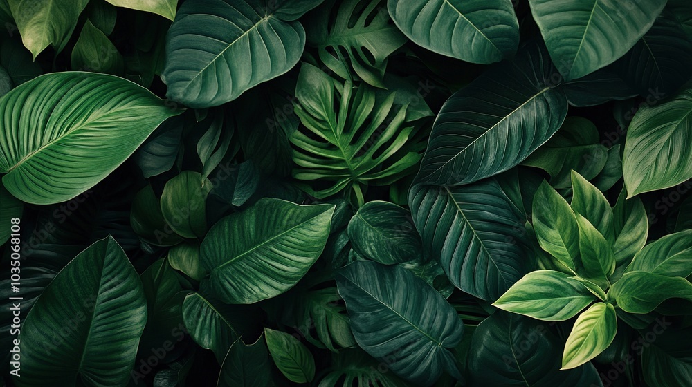 Lush Green Leaves Abstract Background Design Lush Green Leaves Abstract Background Design
