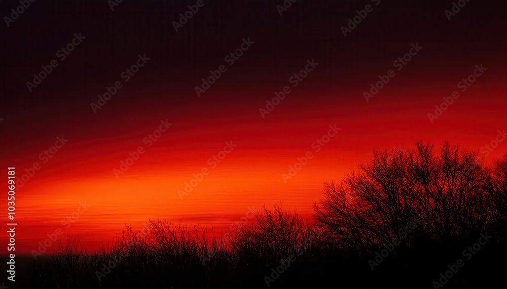 Fototapeta premium Intense Red Gradient Horizon with Dark Black Base: Abstract Background for Sunset-Themed Designs, Minimalist Posters, Dramatic Banners, Warm Gradient Textures with Ample Copy Space for Text Placement