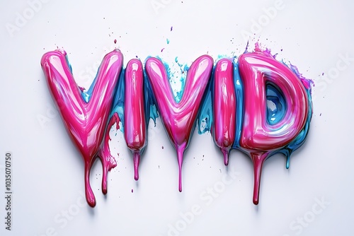 Bright dripping paint spelling 