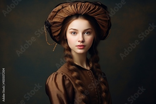 Vintage Chef: The Timeless Elegance of a Beautiful Girl, generative ai photo