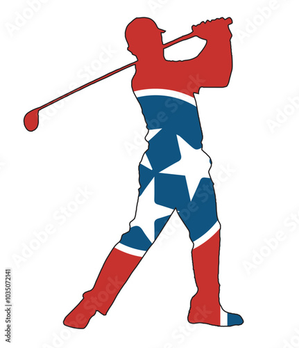 Tennessee Golfer Swing Silhouette