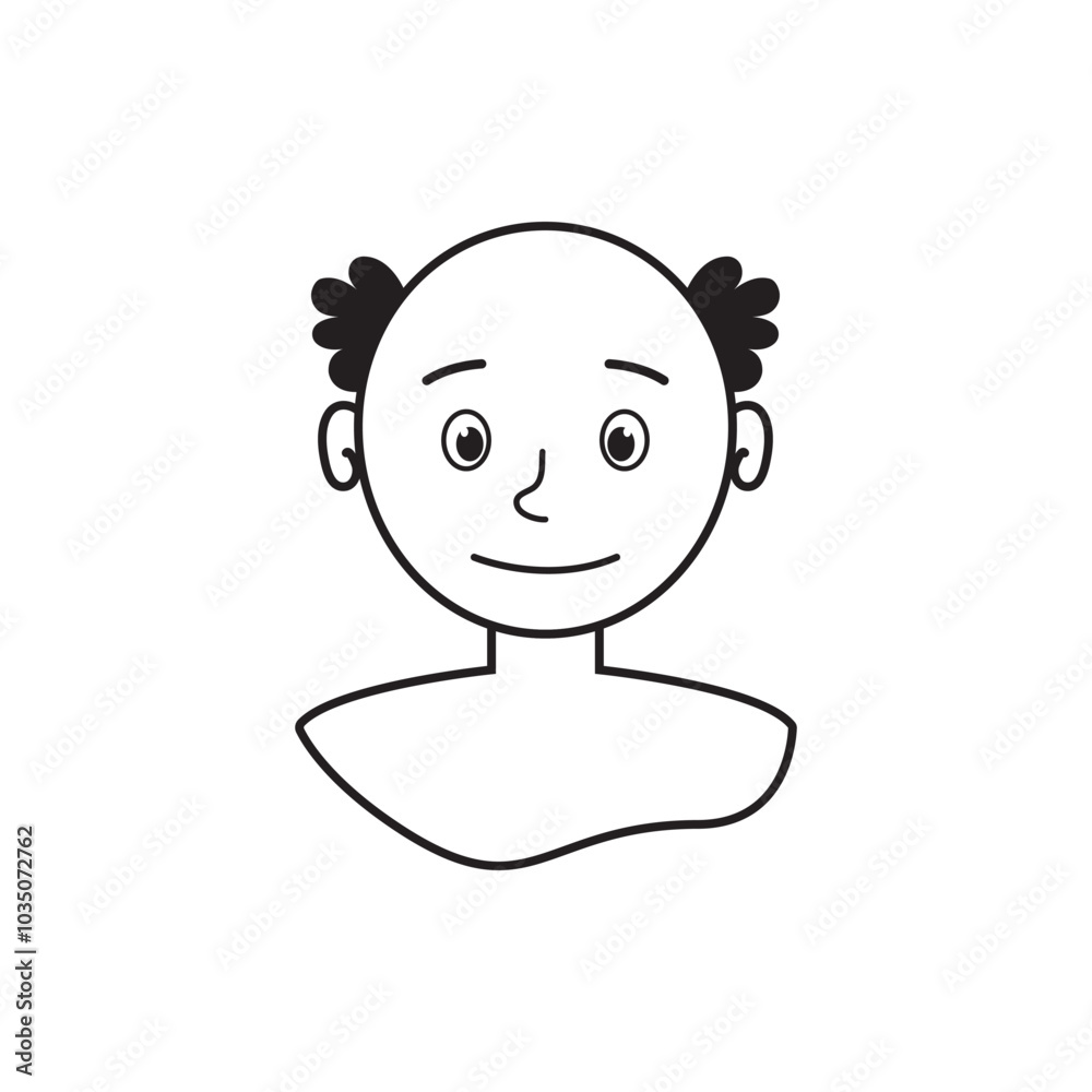Hair loss color icon. Balding. Declining testosterone. Alopecia, baldness. Men aging. vector Hair loss color icon. Balding. Declining testosterone. Alopecia, baldness. Men aging. vector