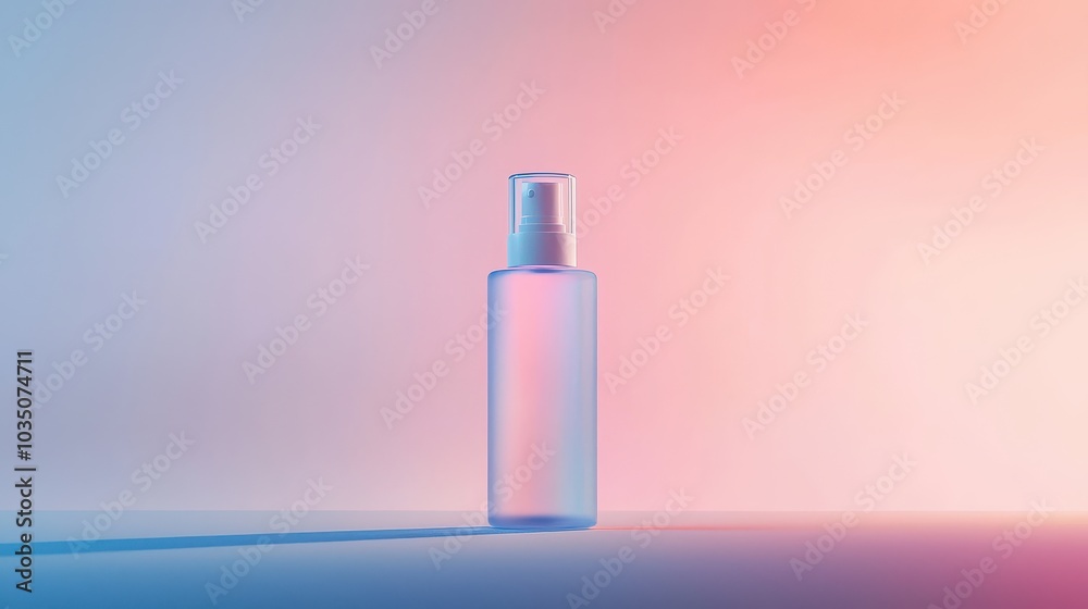 Elegant Spray Bottle on Soft Gradient Background Elegant Spray Bottle on Soft Gradient Background