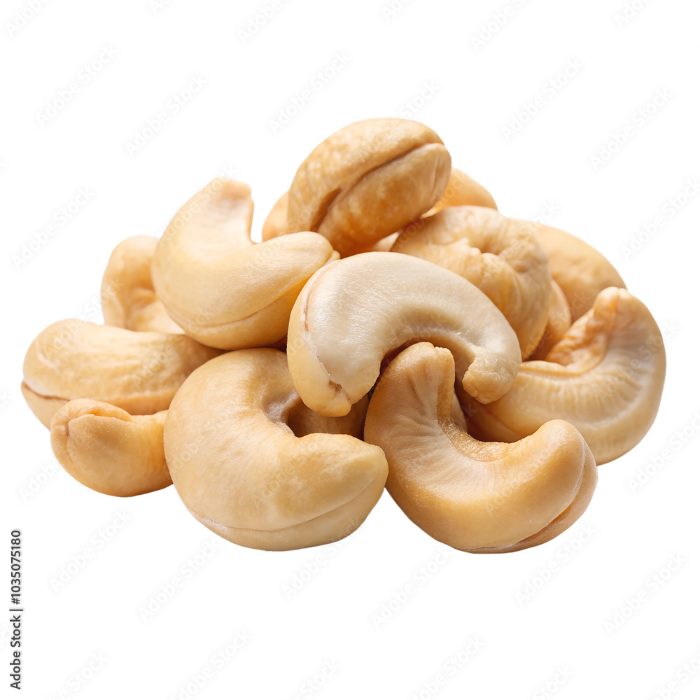 Cashew halves isolated on transparent background Cashew halves isolated on transparent background