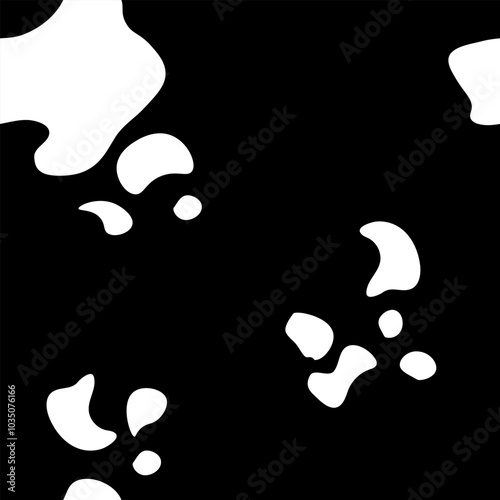 Texture spot, skin black and white cow. Trendy animalistic seamless pattern for fashion, packaging, fabric and more.