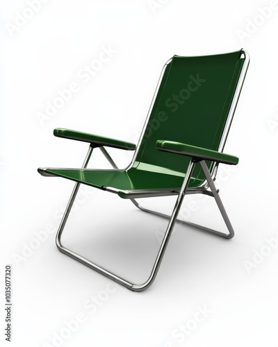 Lawn Chair. Object of Leisure and Relaxation on White Background