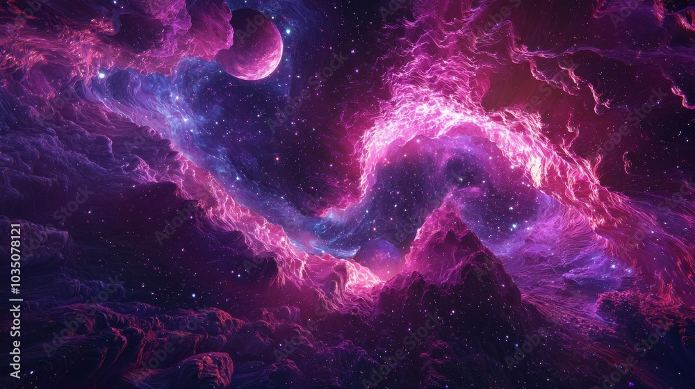 Captivating Cosmic Explosion A 3D Galaxy Landscape Captivating Cosmic Explosion A 3D Galaxy Landscape