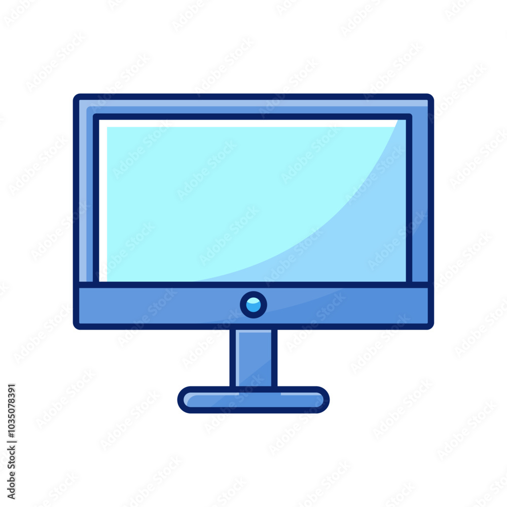 flat design computer monitor vector icon flat design computer monitor vector icon