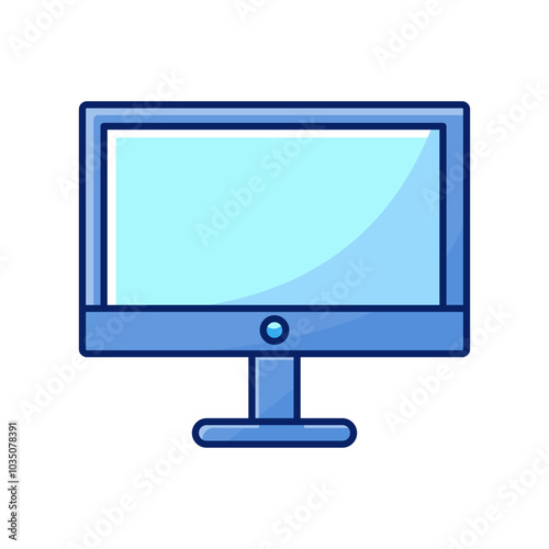 flat design computer monitor vector icon