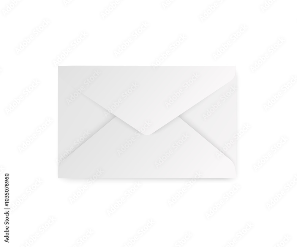 Closed Blank White Envelope Mockup, 3D Realistic Vector for Postcards, Invitations, and Business Communication Design Closed Blank White Envelope Mockup, 3D Realistic Vector for Postcards, Invitations, and Business Communication Design