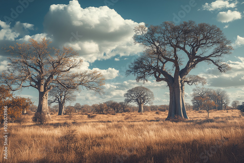 Beautiful baobab trees landscape in Madagascar.