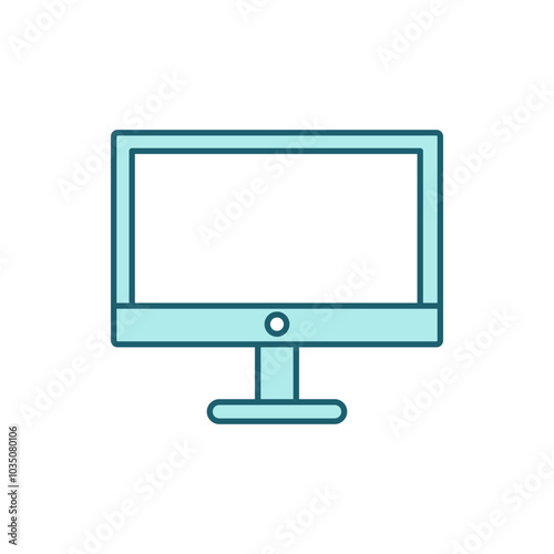 flat design computer monitor vector icon