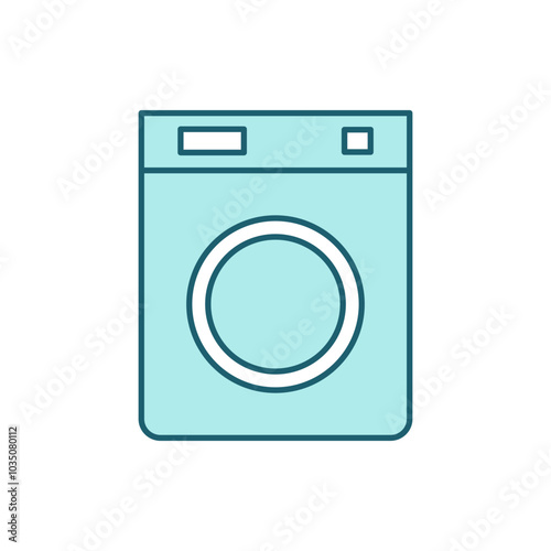 flat design washing machine vector icon