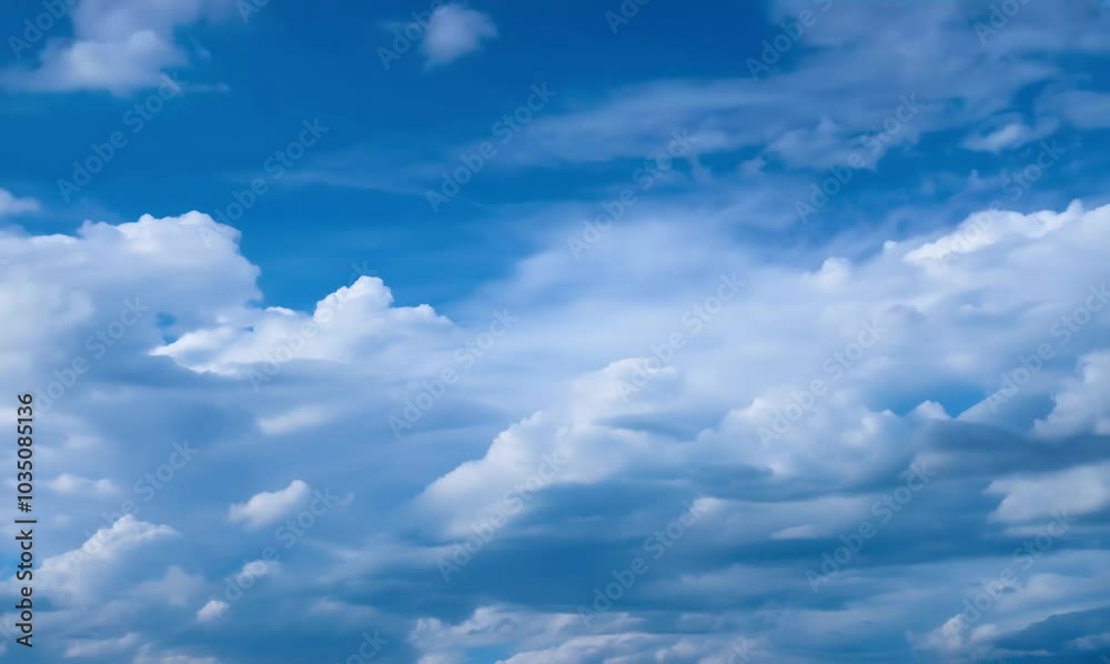 transformative clouds in a serene blue sky timelapse