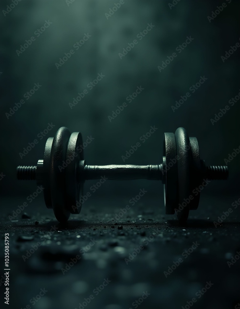Naklejka premium Kettlebell, barbell on isolated dark grunge background. Banner for advertising