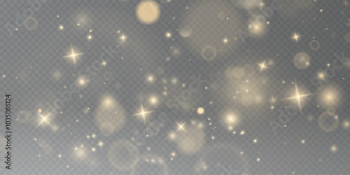 Christmas background. Powder PNG. Magic shining gold dust. Fine, shiny dust bokeh particles fall off slightly. Fantastic shimmer effect.	
