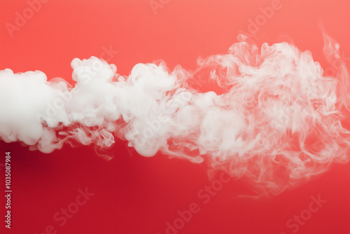 White smoke on red background