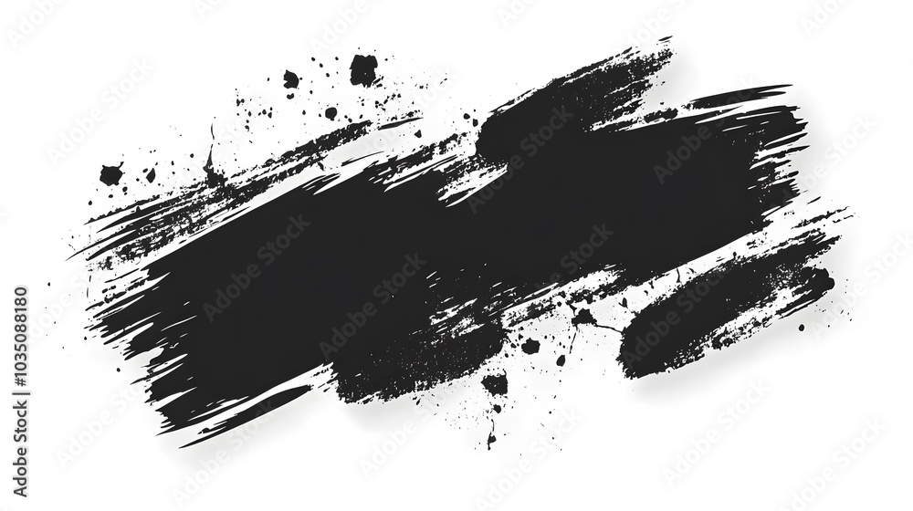 Naklejka premium Grunge badge brush, hand drawn black sticker