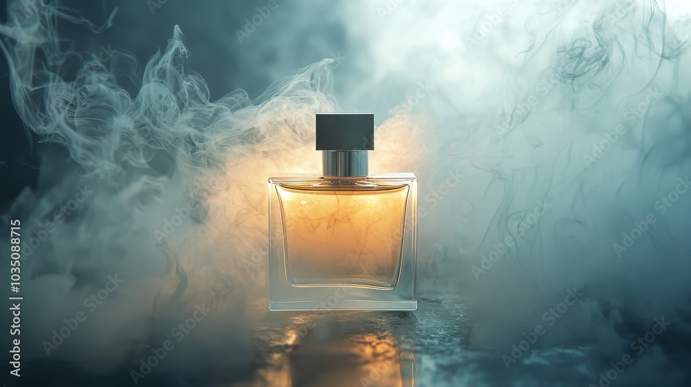 Elegant Fragrance Bottle with Ethereal Smoke Effect Elegant Fragrance Bottle with Ethereal Smoke Effect