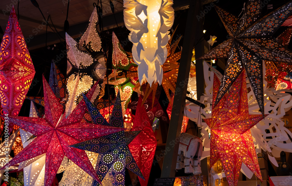 custom made wallpaper toronto digitalGlowing Star Lanterns sold at Christmas market