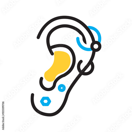 Vector multicolor icon for Piercing