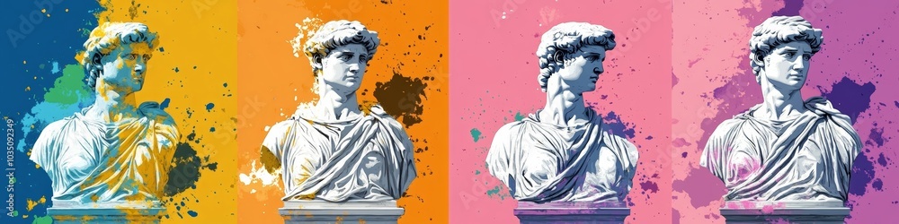 Bust of David in Vibrant Hues Bust of David in Vibrant Hues