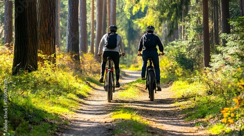 Cyclists Riding Electric Bi...