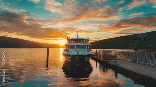 Electric Ferry Boat Docking...