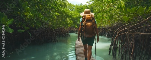 Hiker Explores Thriving Coa...