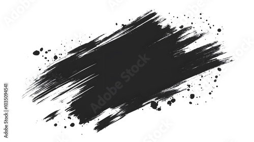 Grunge badge brush, hand drawn black sticker