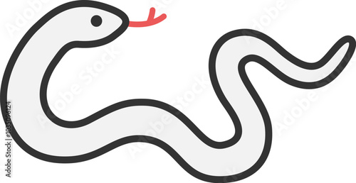 白蛇（線画）のイラスト