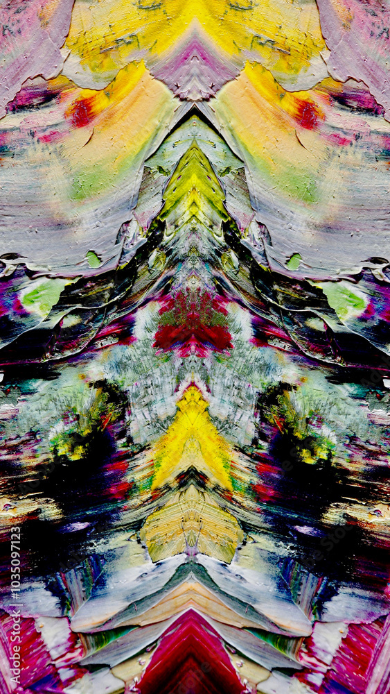 Fototapeta premium Abstract background art . Ethnic pattern. Mixtures of oil paint. Trendy hand painting canvas. Wall decor and Wall art prints Idea. 3D Texture. Art object