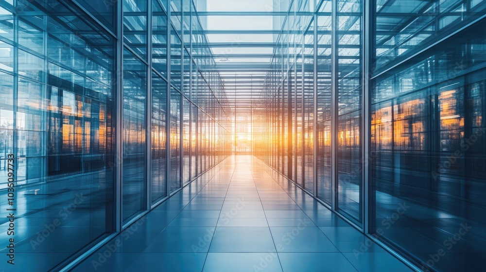 Interior view of modern business office with glass walls and clean lines. Modern architecture and design of workspace. Interior view of modern business office with glass walls and clean lines. Modern architecture and design of workspace.