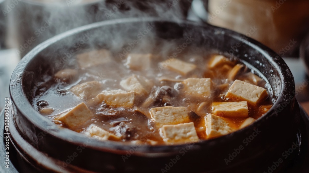 Steaming Tofu Soup. Steaming Tofu Soup.