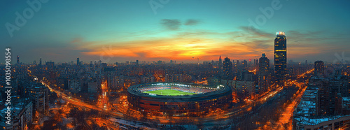 Santiago Bernabeu at night,Madrid ,Spain photo