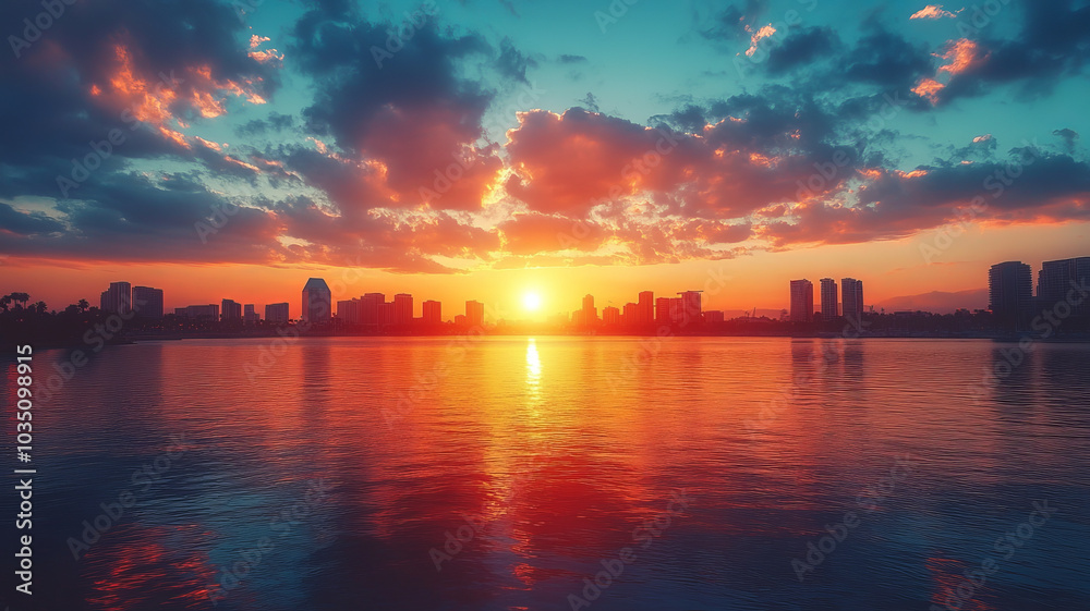 San Diego Skyline at sunset from Coronado San Diego Skyline at sunset from Coronado