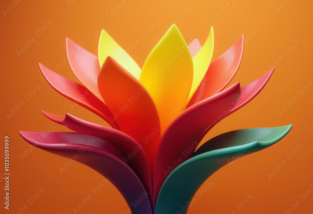 Vibrant, abstract floral design against a warm backdrop. Vibrant, abstract floral design against a warm backdrop.