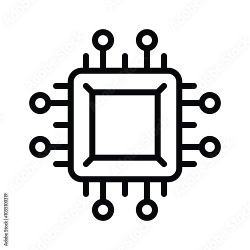 Download this unique icon of ai processor, microprocessor vector