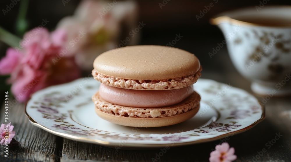 Macaron on Plate.