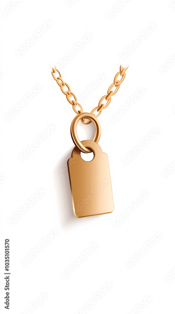 Fototapeta premium Discover the beauty of this elegant gold pendant attached to a delicate chain. This exquisite piece of jewelry is perfect for adding a touch of sophistication to any outfit