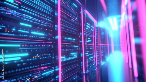 Neon Server Racks