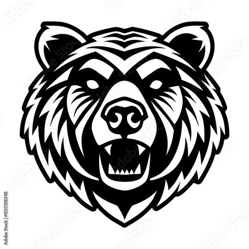 A glyph style icon of bear face 