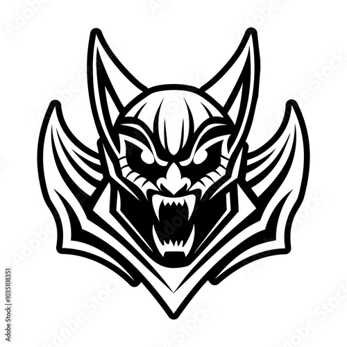 A glyph style icon of bat face 