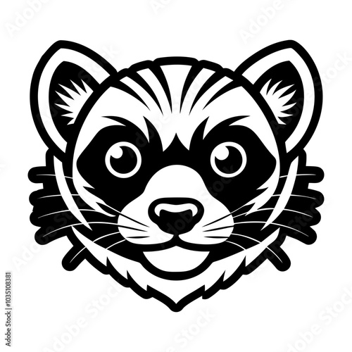A filled style icon of ferret face 