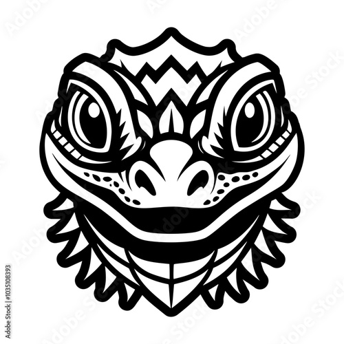 Lizard face icon in glyph style 
