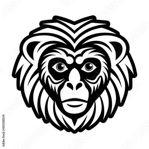 Monkey icon in glyph style 