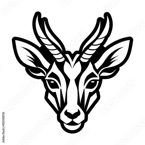 A glyph style icon of deer head 