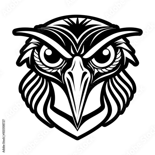 Crow face icon in filled style 