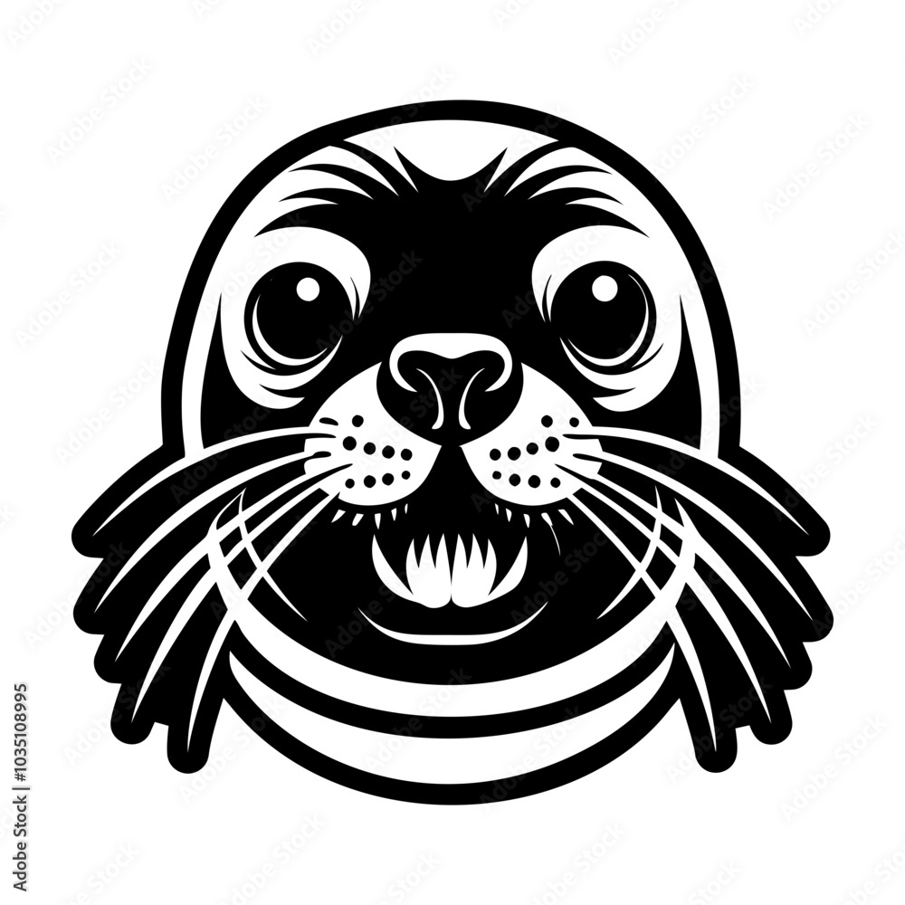 Obraz premium A glyph icon of seal pup 